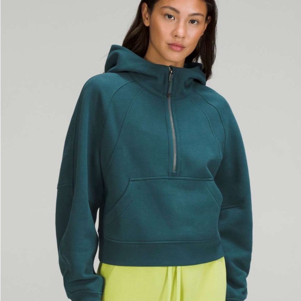 NWT Lululemon Scuba Oversized Half-zip Hoodie, Green Jasper, M/L